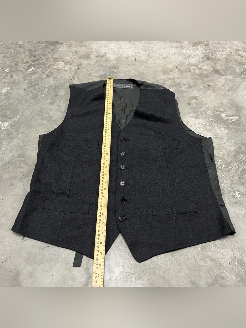 Salvatore feragamo vest men's Size 56 Navygilet 6 button waistcoat designer - Picture 5 of 10